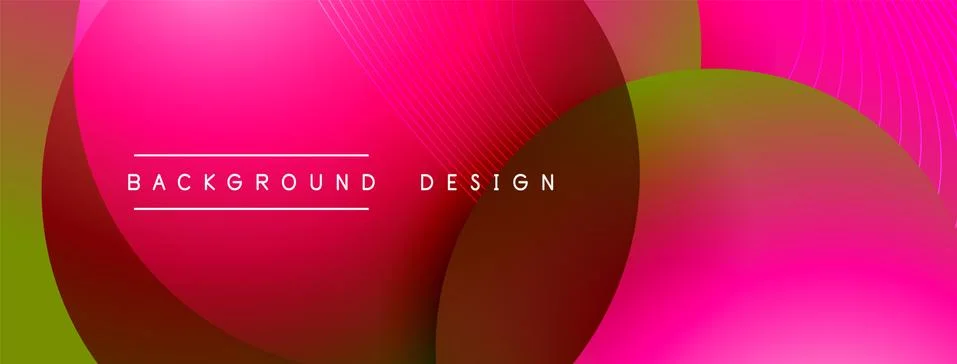 Gradient circles with shadows. Vector techno abstract background. Modern Illustrazione stock