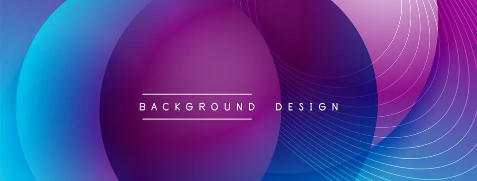 Gradient circles with shadows. Vector techno abstract background. Modern イラスト素材