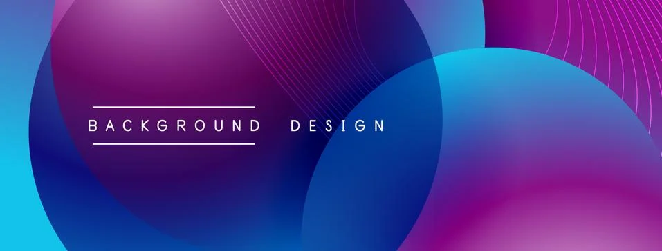 Gradient circles with shadows. Vector techno abstract background. Modern Stock Illustration