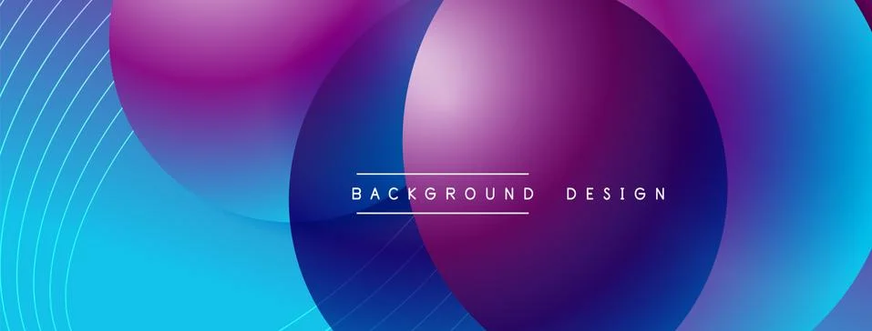 Gradient circles with shadows. Vector techno abstract background. Modern Stockillustratie
