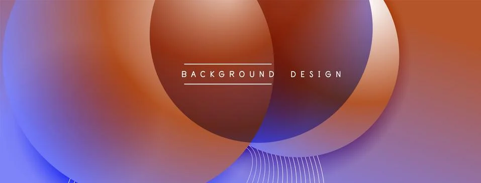 Gradient circles with shadows. Vector techno abstract background. Modern Illustrazione stock