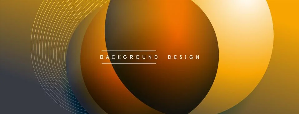 Gradient circles with shadows. Vector techno abstract background. Modern Stock Illustration
