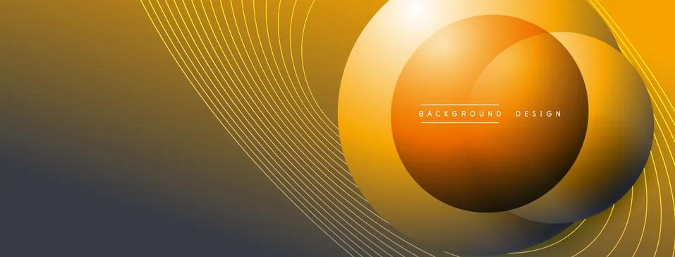 Gradient circles with shadows. Vector techno abstract background. Modern Stock Illustration