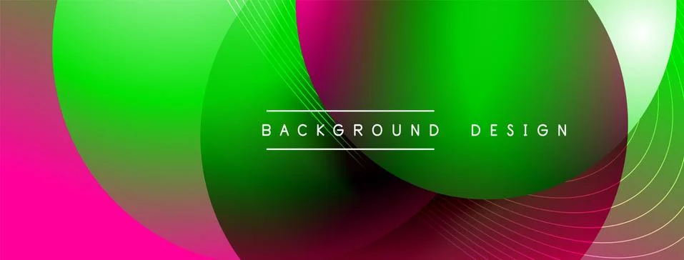 Gradient circles with shadows. Vector techno abstract background. Modern Stock Illustration