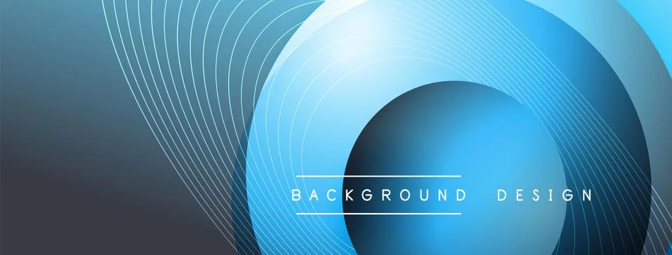 Gradient circles with shadows. Vector techno abstract background. Modern Stock Illustration