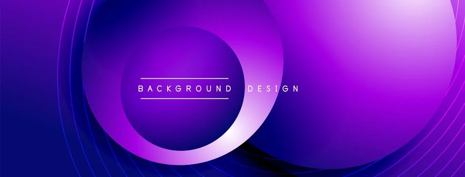 Gradient circles with shadows. Vector techno abstract background. Modern Illustrazione stock
