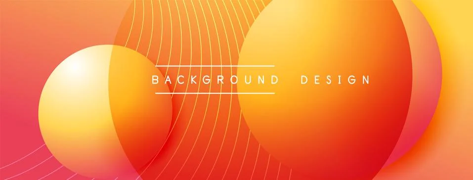 Gradient circles with shadows. Vector techno abstract background. Modern Stock Illustration