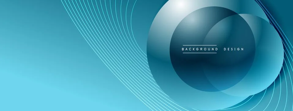 Gradient circles with shadows. Vector techno abstract background. Modern Stock Illustration