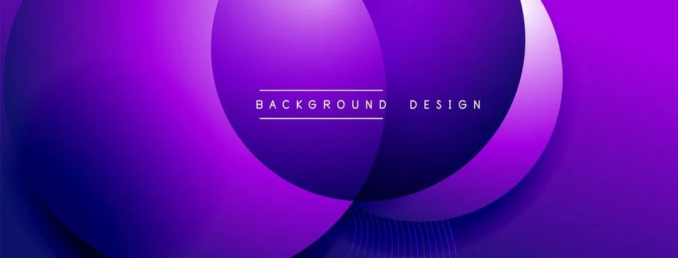 Gradient circles with shadows. Vector techno abstract background. Modern Stock Illustration