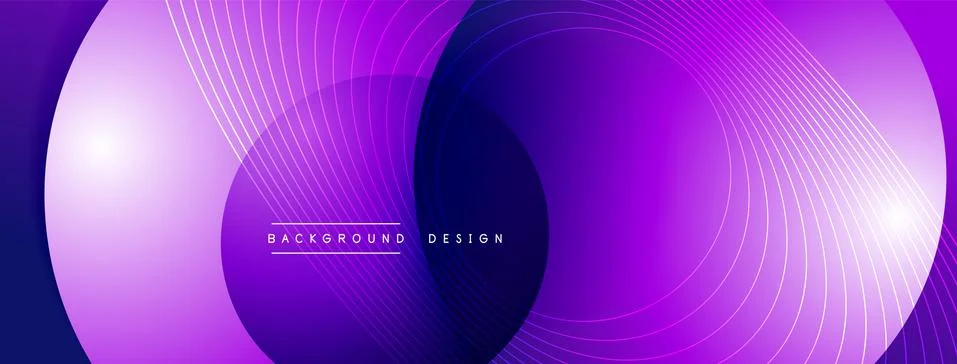Gradient circles with shadows. Vector techno abstract background. Modern Stock Illustration