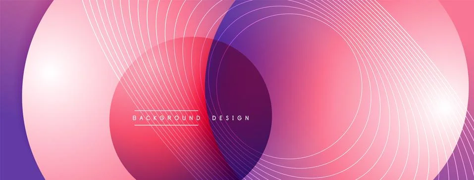 Gradient circles with shadows. Vector techno abstract background. Modern Stock Illustration