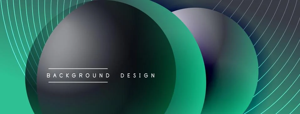 Gradient circles with shadows. Vector techno abstract background. Modern Stock Illustration