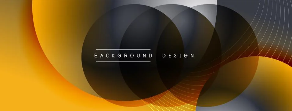 Gradient circles with shadows. Vector techno abstract background. Modern Stock Illustration
