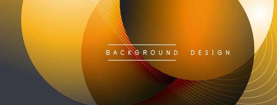 Gradient circles with shadows. Vector techno abstract background. Modern Stock Illustration