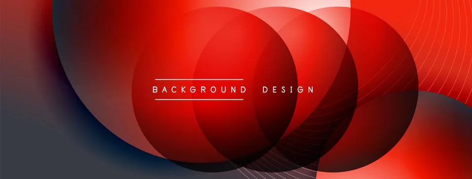 Gradient circles with shadows. Vector techno abstract background. Modern Stock Illustration