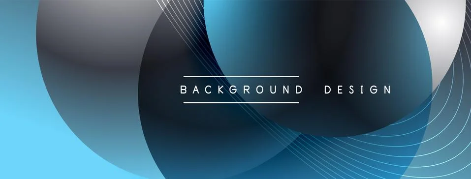 Gradient circles with shadows. Vector techno abstract background. Modern Stock Illustration