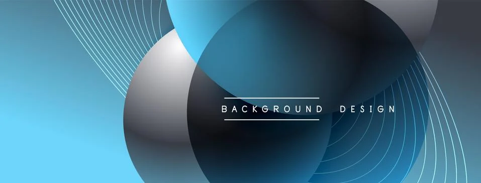 Gradient circles with shadows. Vector techno abstract background. Modern Stockillustratie