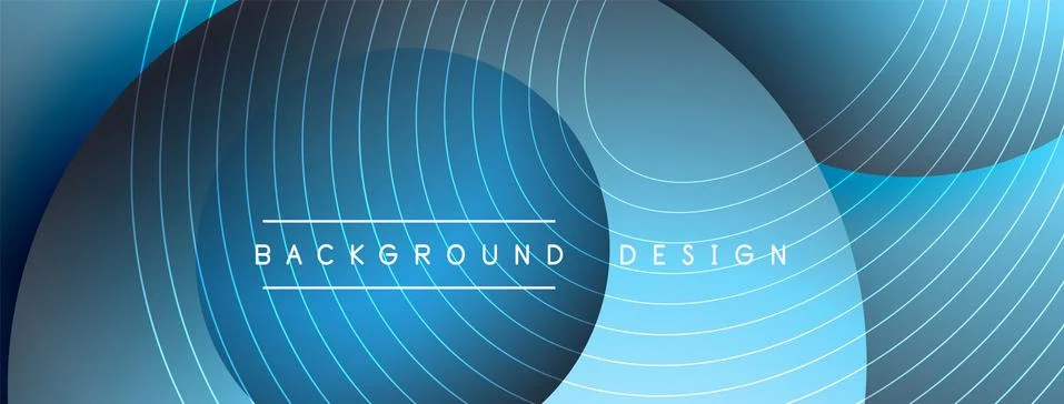 Gradient circles with shadows. Vector techno abstract background. Modern Stock Illustration