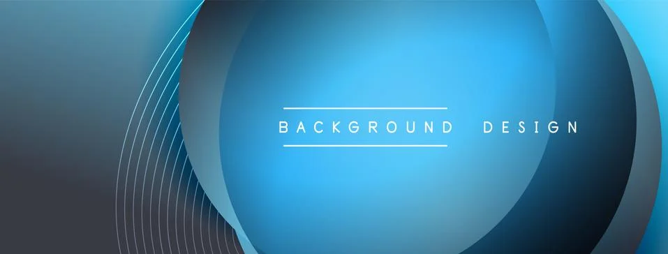 Gradient circles with shadows. Vector techno abstract background. Modern Stock Illustration