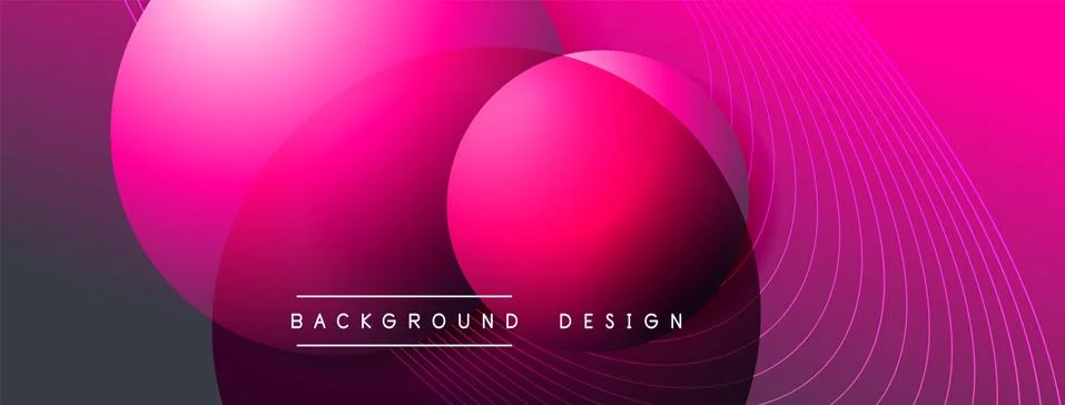 Gradient circles with shadows. Vector techno abstract background. Modern Stock Illustration