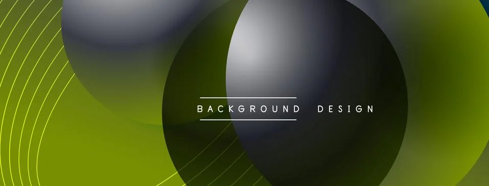 Gradient circles with shadows. Vector techno abstract background. Modern Stock Illustration