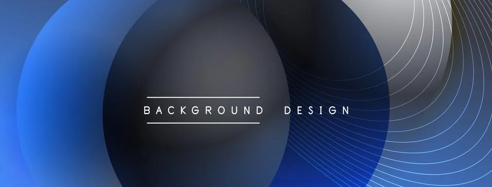 Gradient circles with shadows. Vector techno abstract background. Modern Stockillustratie