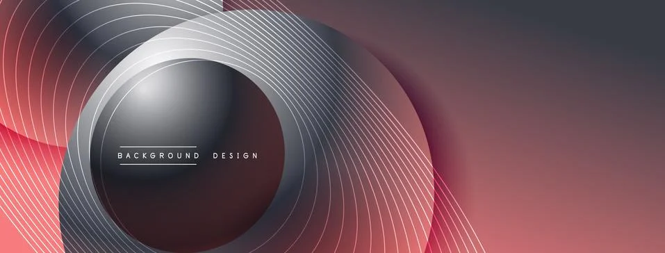 Gradient circles with shadows. Vector techno abstract background. Modern Stock Illustration