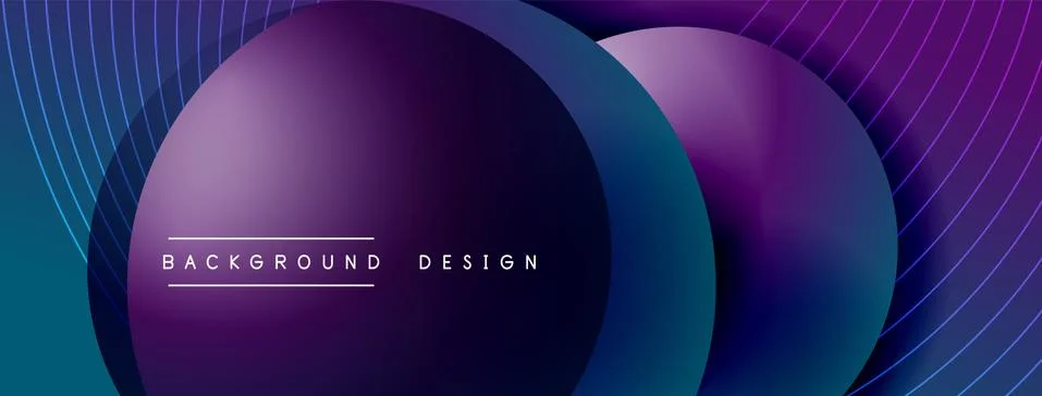 Gradient circles with shadows. Vector techno abstract background. Modern Stock Illustration