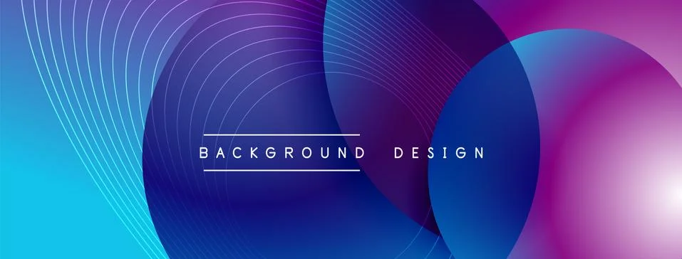 Gradient circles with shadows. Vector techno abstract background. Modern Illustrazione stock