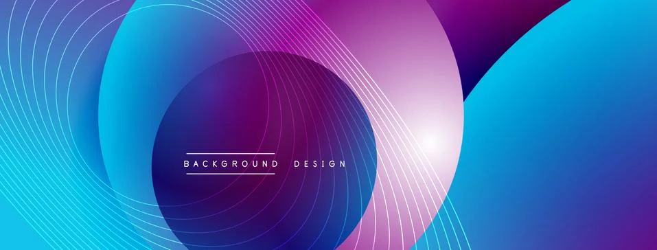 Gradient circles with shadows. Vector techno abstract background. Modern Stock Illustration