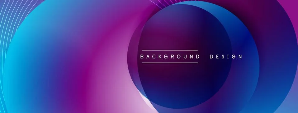 Gradient circles with shadows. Vector techno abstract background. Modern Stock Illustration