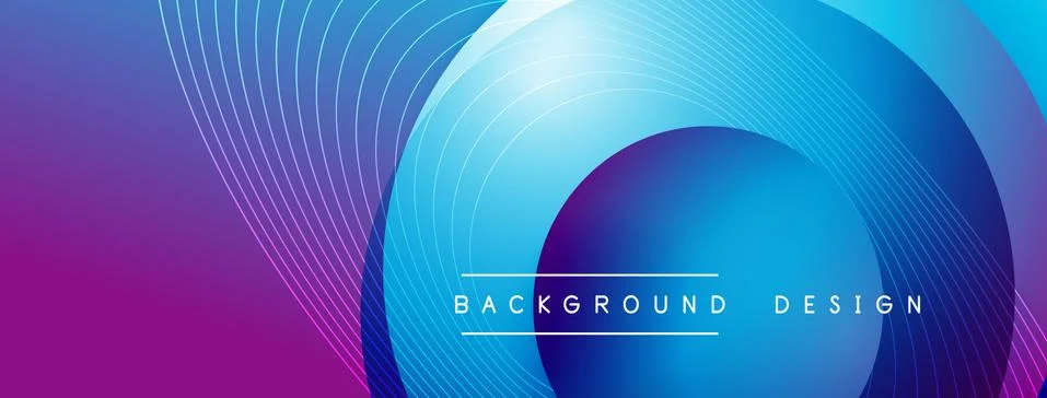 Gradient circles with shadows. Vector techno abstract background. Modern Stock Illustration
