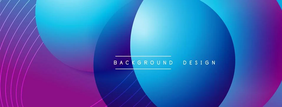 Gradient circles with shadows. Vector techno abstract background. Modern Stock Illustration
