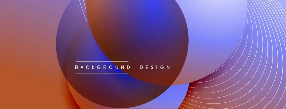 Gradient circles with shadows. Vector techno abstract background. Modern Stock Illustration