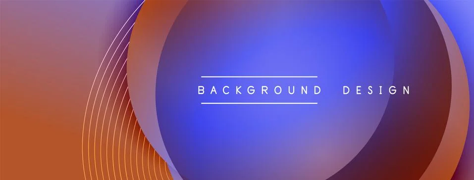 Gradient circles with shadows. Vector techno abstract background. Modern Stock Illustration