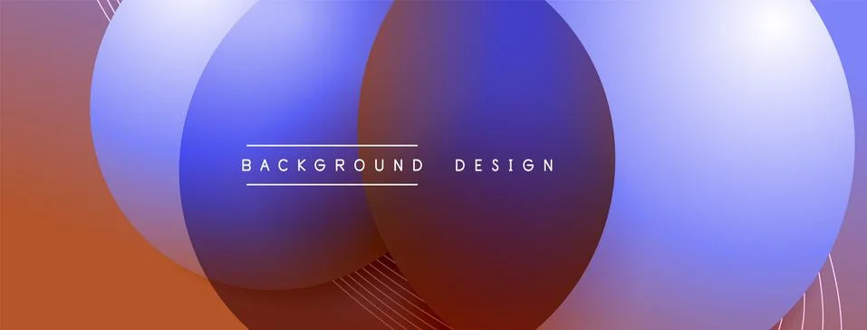 Gradient circles with shadows. Vector techno abstract background. Modern Stock Illustration