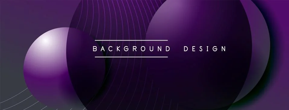 Gradient circles with shadows. Vector techno abstract background. Modern Stock Illustration