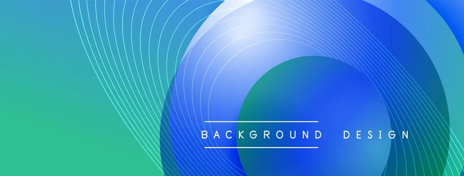 Gradient circles with shadows. Vector techno abstract background. Modern Stock Illustration