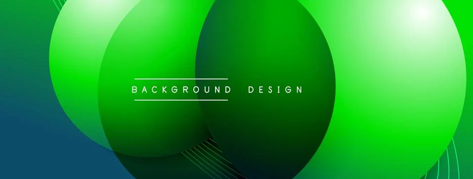 Gradient circles with shadows. Vector techno abstract background. Modern Stock Illustration