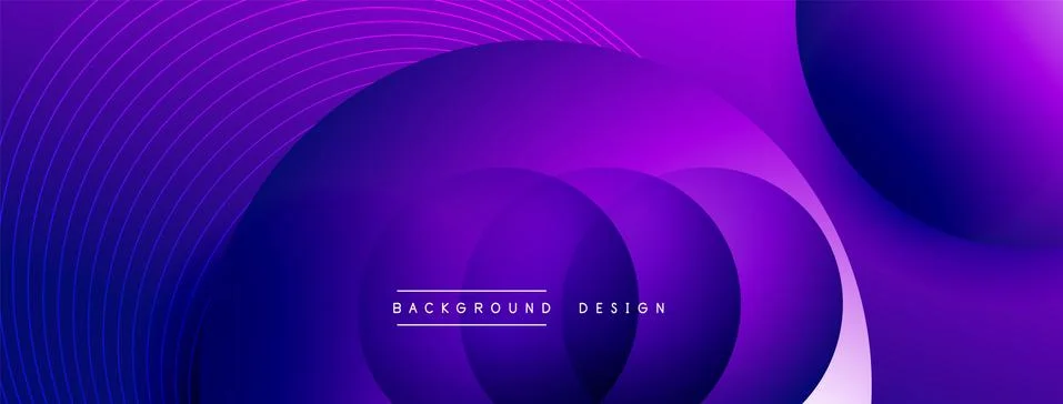 Gradient circles with shadows. Vector techno abstract background. Modern Illustrazione stock