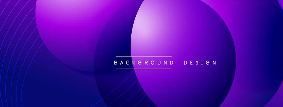 Gradient circles with shadows. Vector techno abstract background. Modern Stock Illustration
