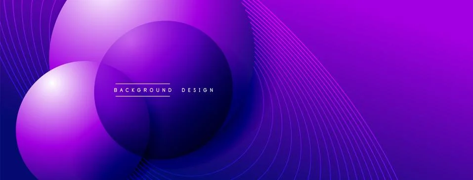 Gradient circles with shadows. Vector techno abstract background. Modern Stock Illustration