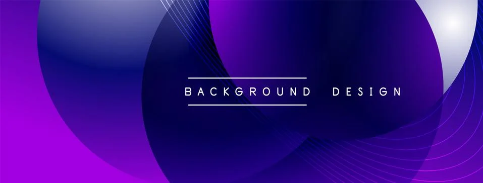 Gradient circles with shadows. Vector techno abstract background. Modern Stock Illustration