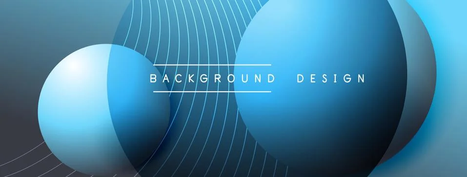 Gradient circles with shadows. Vector techno abstract background. Modern Stock Illustration