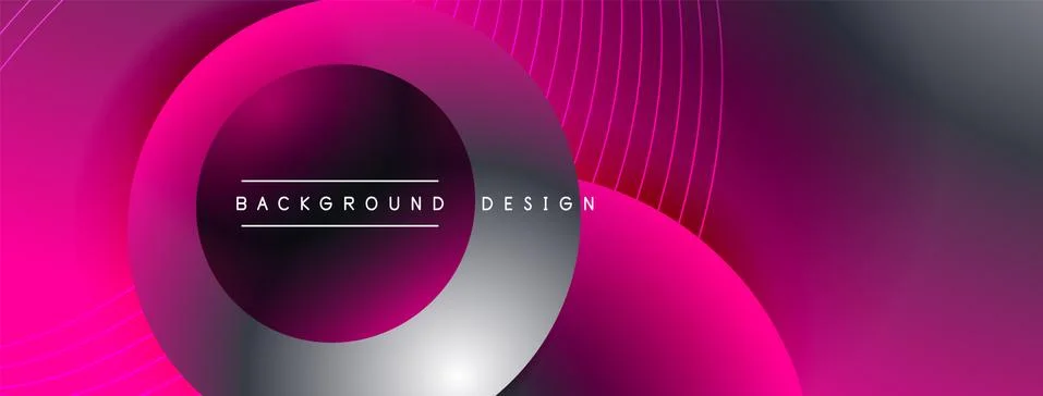 Gradient circles with shadows. Vector techno abstract background. Modern Stock Illustration
