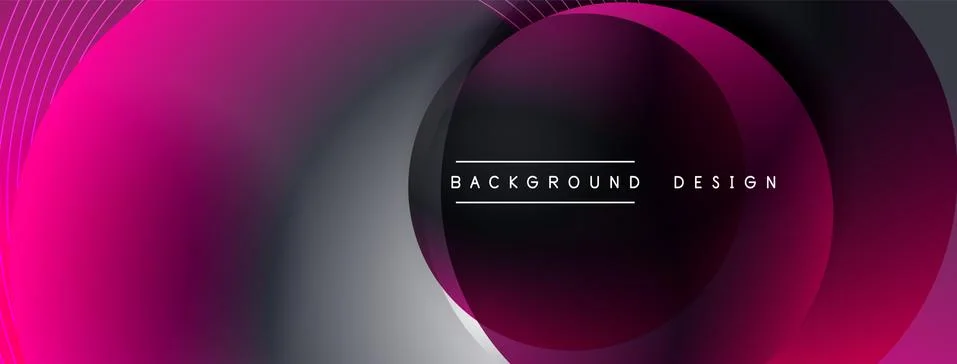 Gradient circles with shadows. Vector techno abstract background. Modern Stock Illustration