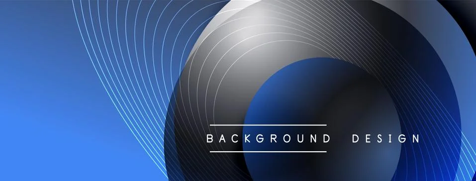 Gradient circles with shadows. Vector techno abstract background. Modern Stock Illustration