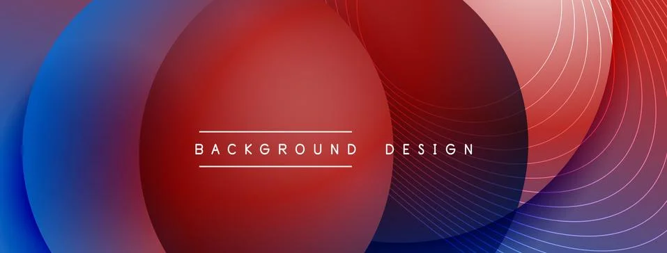 Gradient circles with shadows. Vector techno abstract background. Modern Stock Illustration