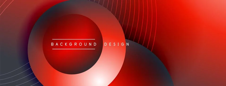 Gradient circles with shadows. Vector techno abstract background. Modern Stock Illustration