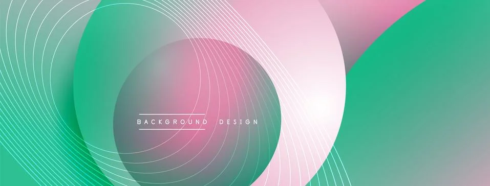 Gradient circles with shadows. Vector techno abstract background. Modern 스톡 일러스트